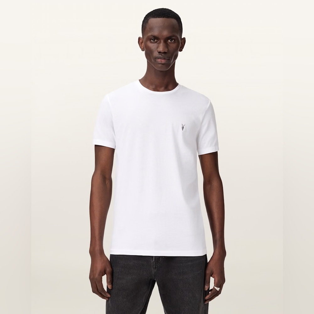 All Saints TONIC CREW NECK White Short Sleeve Tee size small